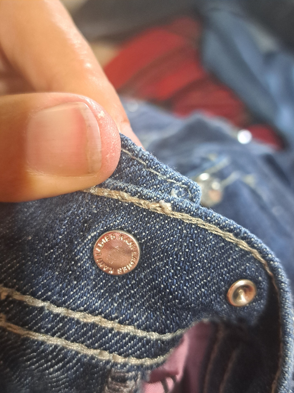 Women's Skinny Jeans in Dark Indigo with Stud Detail - Picture 3 of 11